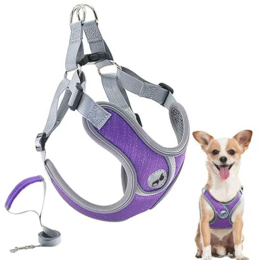 

Dog Harness with Leash Set, No Pull Adjustable Step in Collars Harness with Breathable Padded Vest for Small Dogs Training and