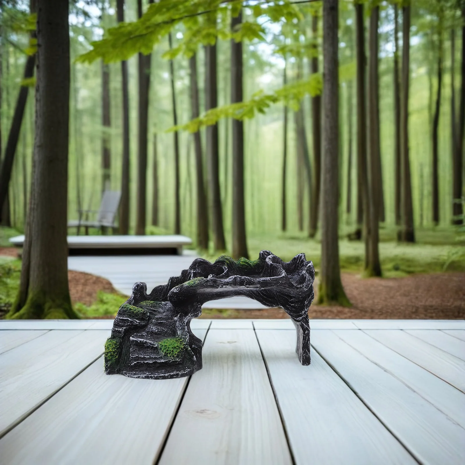 

Resin Turtle Basking Platform Natural Sunbathing Experience Easy Climbing Ramp Lifelike Plants Multifunctional Space Aquatic