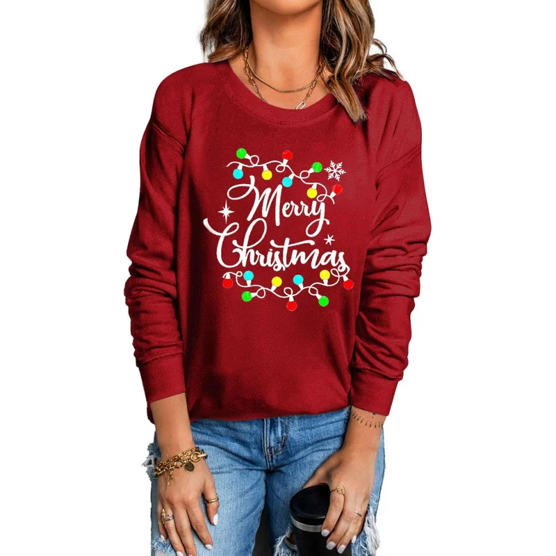 

Merry Christmas gift sports shirt long sleeve top