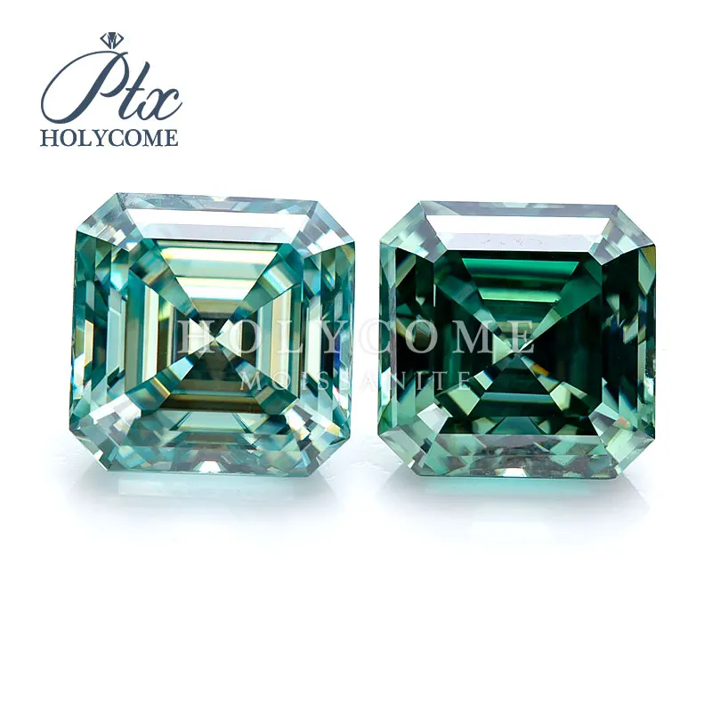 

Holycome Green VVS1 Asscher Cut GRA Moissanite Diamond Certificated 모이사나이트 Камни احجار كريمة piedras preciosas sueltas ofe