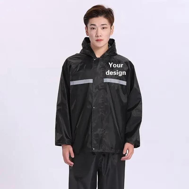 Reflective Jacket Set Clothes Men Bicycles Motorcycles Outdoor Hiking Camping Windproof Waterproof Raincoat Coat Customized Logo