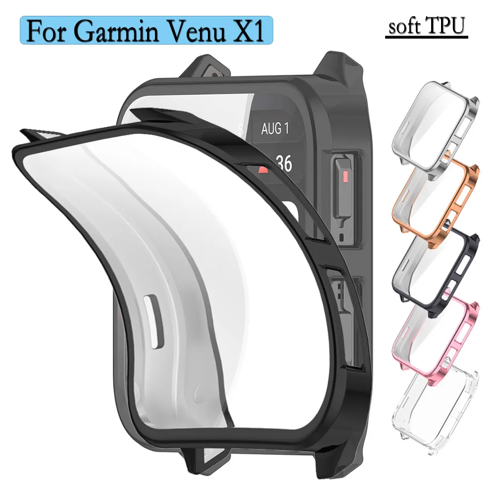 For Garmin Venu X1 Soft Watch Case Flexible and Durable TPU Cover With Screen Protection Shell For Garmin Venu X1