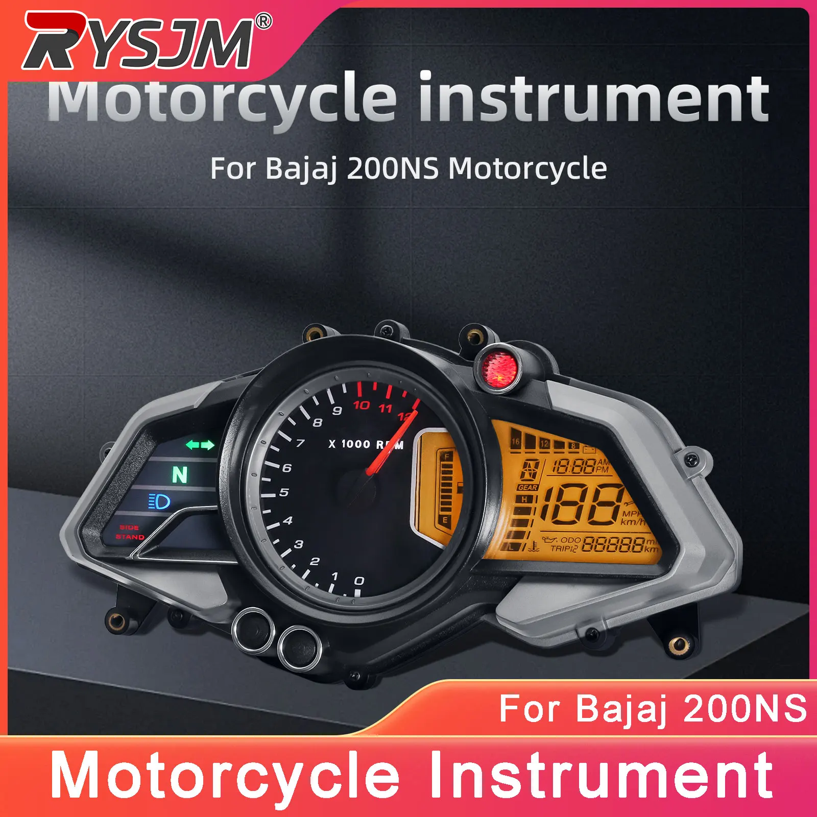 Motorcycle Speedometer For Bajaj 200NS PULSAR200 NS Digital Meter RPM Tachometer Oil Level Water Temp Gauge With Clock Assembly