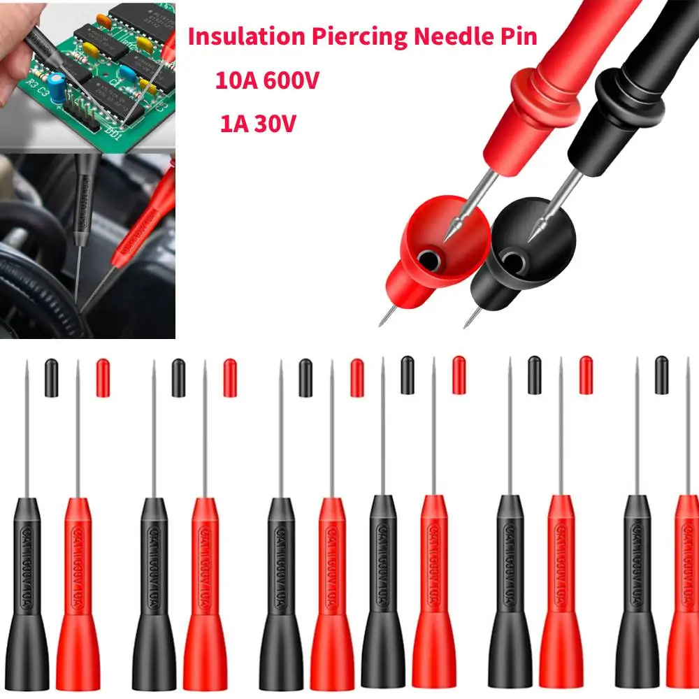 Isolationsdurchdringende Nadel, zerstörungsfrei, 600V 10A/1A 30V Multimeter-Prüfspitzen für Multimeter-Messwerkzeuge