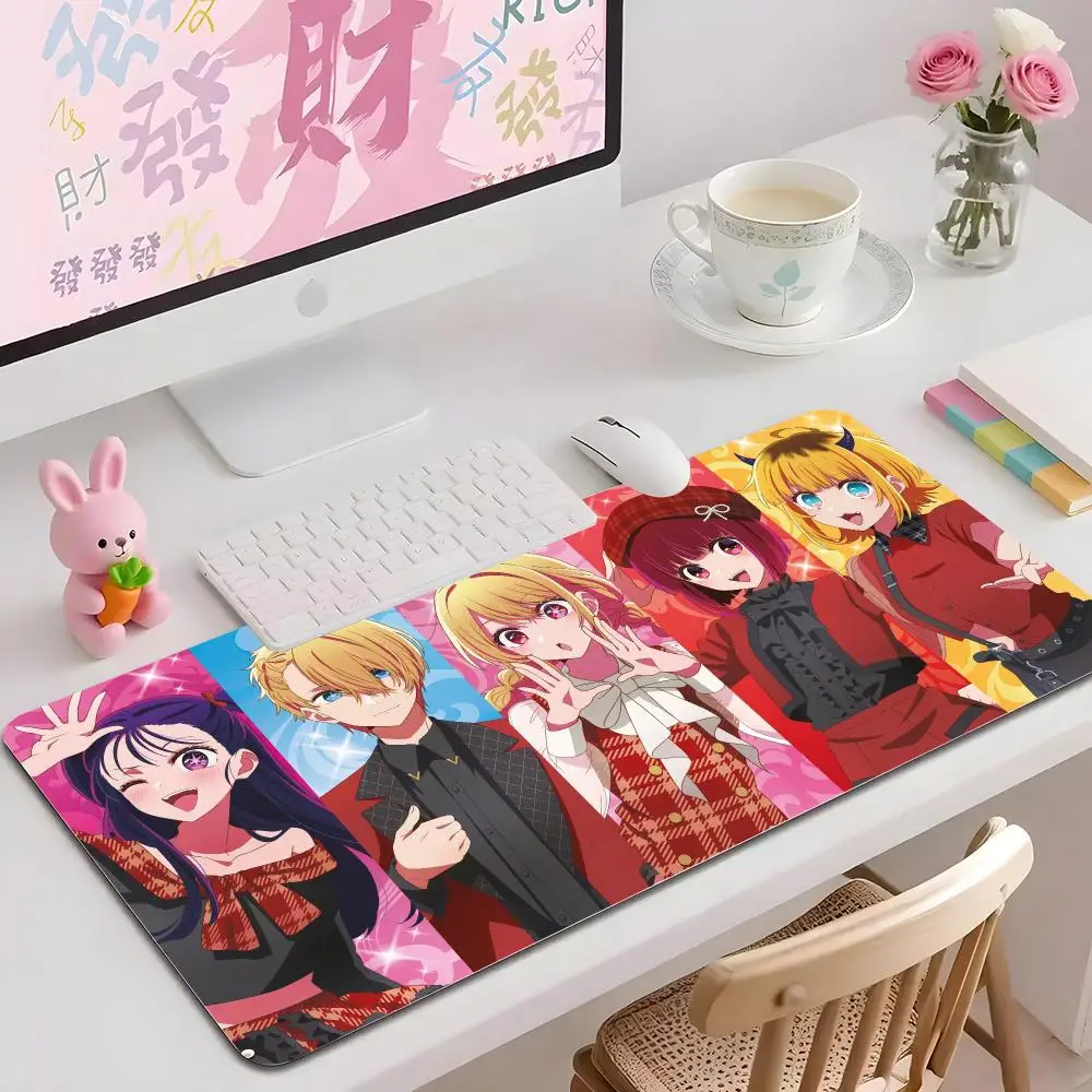 Oshi No Ko Mouse Pads Multiple Sizes Large Square Computer Office Game Table Mats Rubber Anti-slip Mousepads