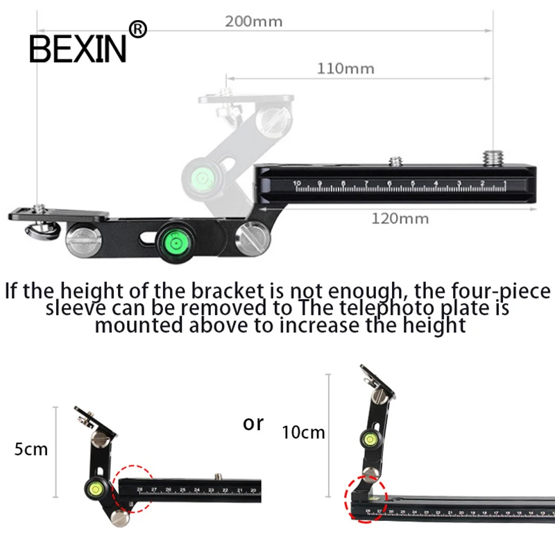 Long RRS ARCA SWISS camera tripod Quick Release Plate telephoto Lens Bracket support holder for Long Nodal Slide Rail Adapter