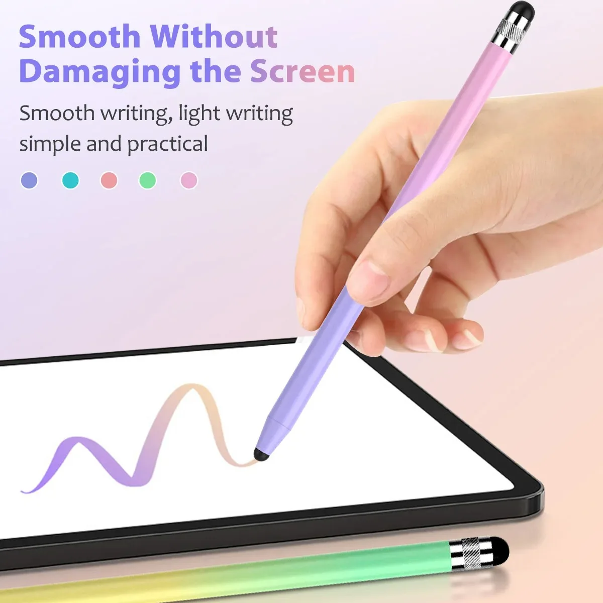 Universal Pen Double Silicon Head Touch Capacitive Electrostatic Screen Stylus Pens Screen Drawing Pen for Smartphone Tablet PC
