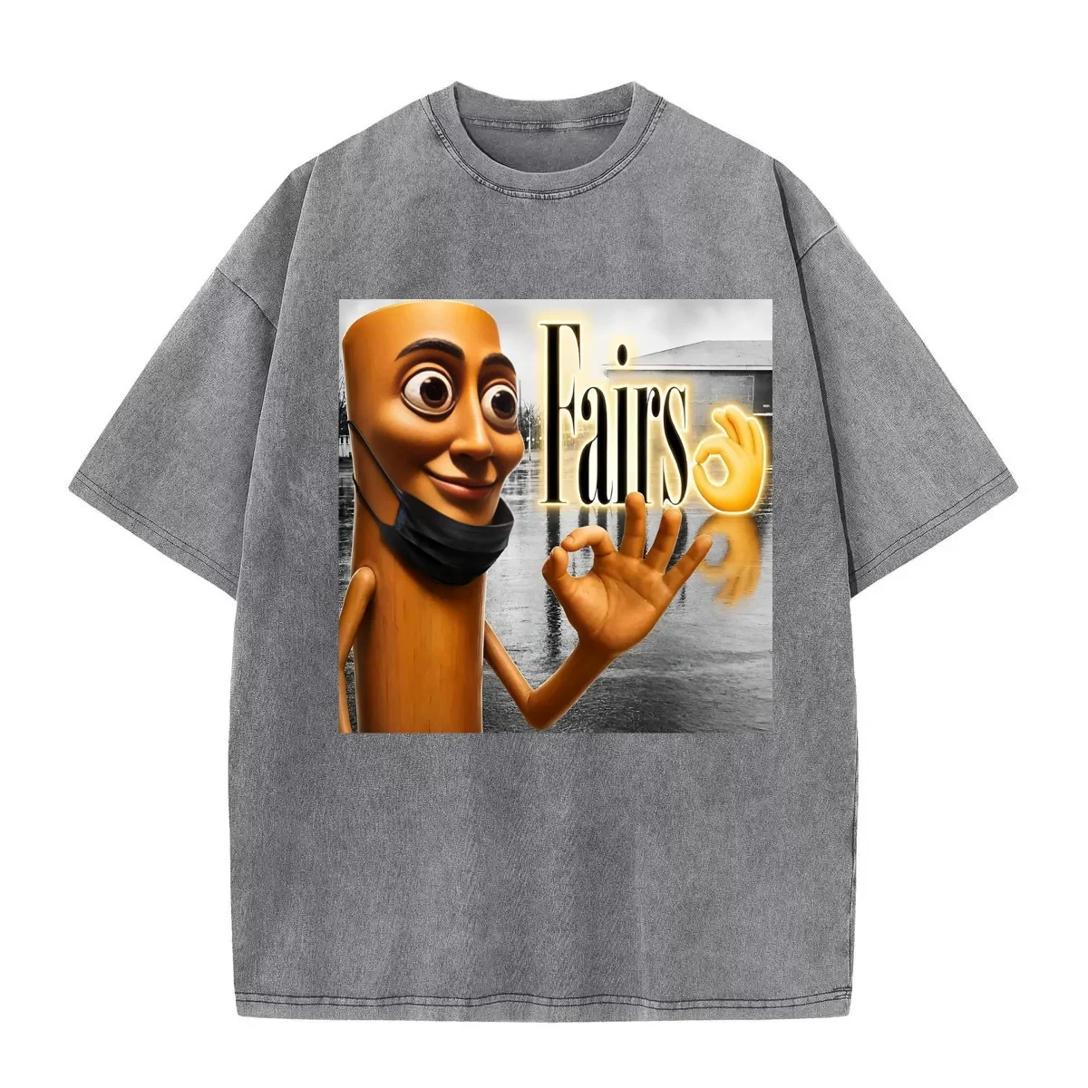 Menswear Classic Retro Short-Sleeve Casual Graphic Tee Funny Triple T Tung Sahur Meme T-Shirt for Men Woman Vintage Washed