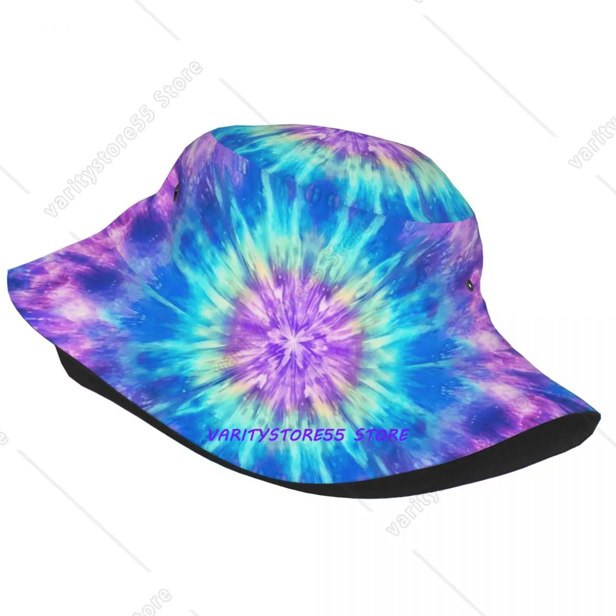 Psychedelic Neon Tie-Dye Bucket Hats for Women Summer Field Hat Streetwear Lightweight for Outdoor Fisherman Hat Bob