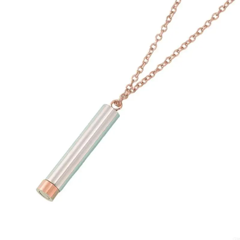  Sturdy Stainless Steel Ashes Cylinder Pendant Necklace Memorial Jewelry