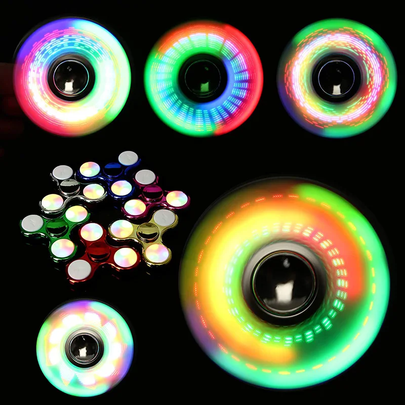 Luminous LED Fidget Spinner Hand Top Spinners Glow in Dark Light EDC Figet Spiner Finger Stress Relief Toys For Kids