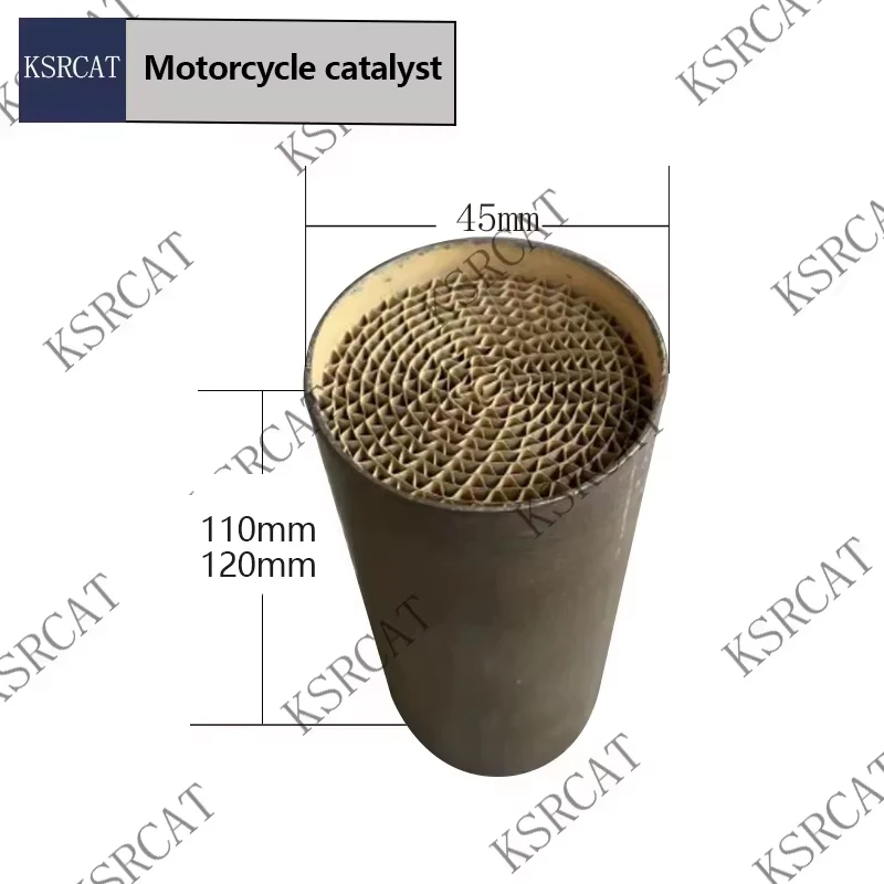 Universal Motorcycle Catalytic Converter EURO5 45MM Diameter High Efficiency Metal Core Honeycomb Muffler