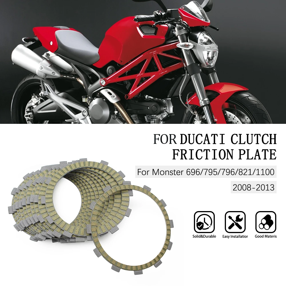 

For DUCATI Monster 696 2008 2013 796 2011 2013 795 1100 Motorcycle 11PCS Engine Clutch Plates Disc Friction Plate Kit