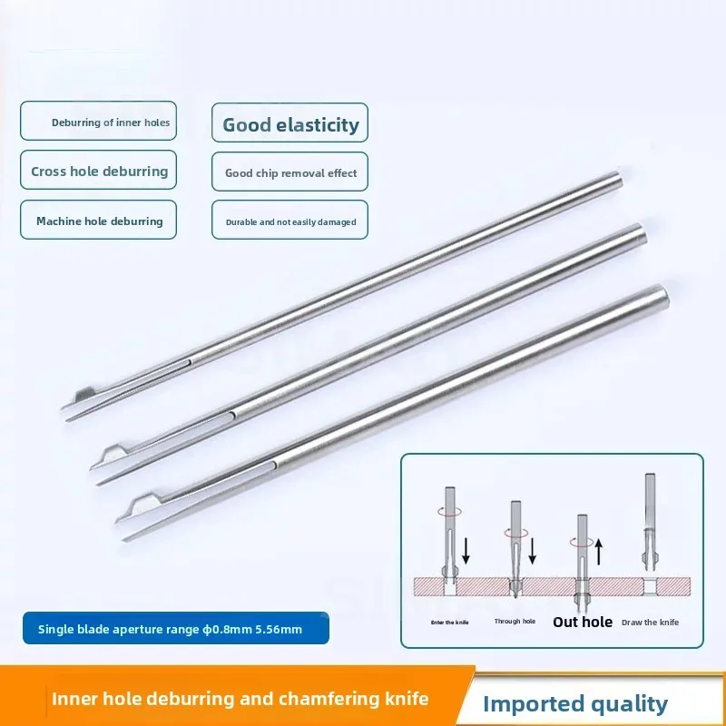 Bi-Directional Inner Hole Deburring & Chamfer Tool for Cross Hole, Inner/Outer Edge Chamfering