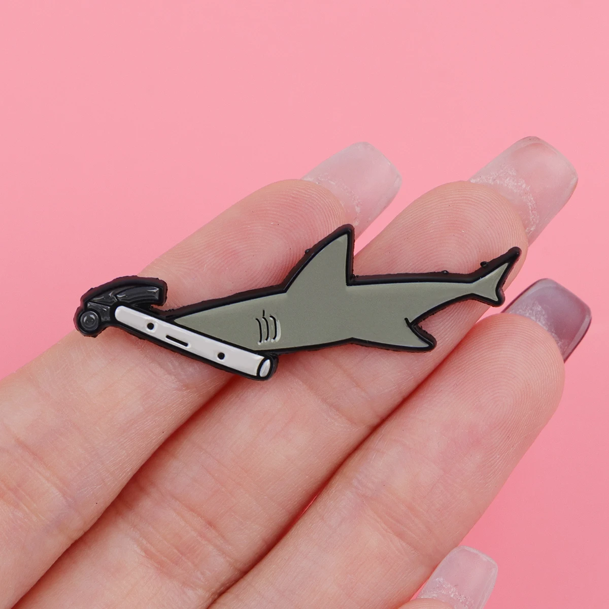 Funny Shark Enamel Pin Lapel Pins for Backpacks Cartoon Brooches for Women Cool Jewelry Accessories Friends Gift