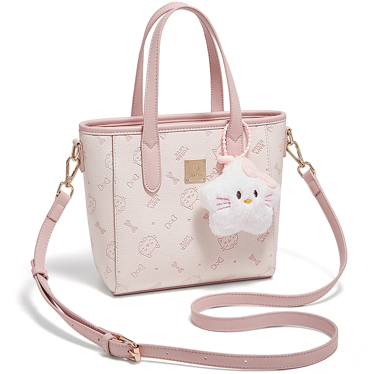 

FOXER New Large Capacity Women's Tote Bag PVC Leather Handbag with Detachable Strap Female Commuter Shoulder Bag Purse