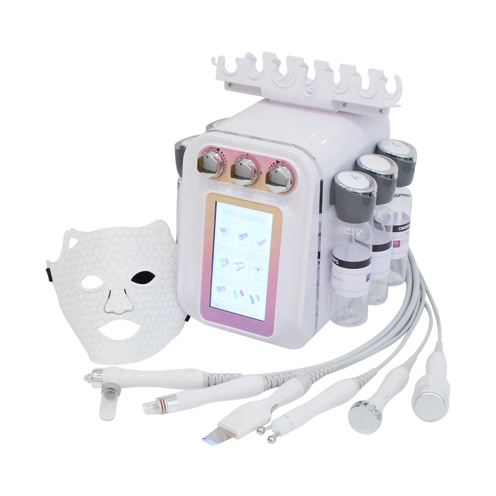 7-in-1 professionele schoonheid gezichtsmachine Hydra Aqua Diep reinigend huidverzorgingsapparaat H2-O2 Hydro Dermabrasie RF Bio-lifting