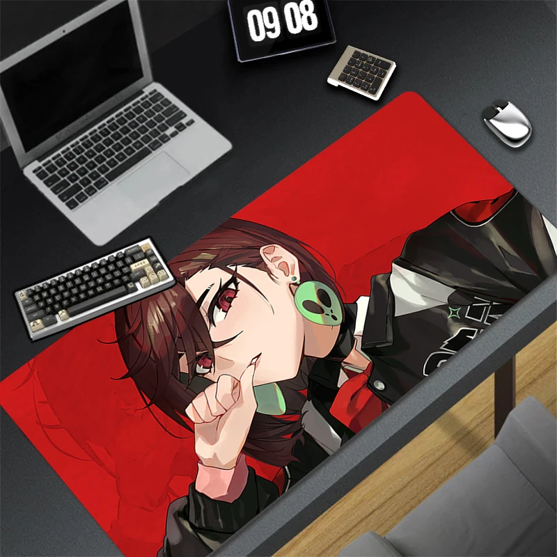 Mouse Pad PC Ayase Momo Takakura Ken Seiko Keyboard Rug Office Laptop Anime Dandadan XXL Desk Mat Black And White Manga Desk Mat