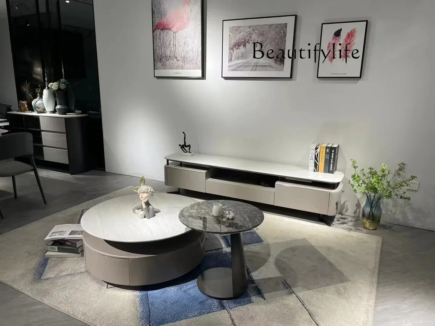 35Minimalist Coffee Table TV Cabinet Combination Household Coffee Table With Storage Design Sense Coffee Side TableSSS