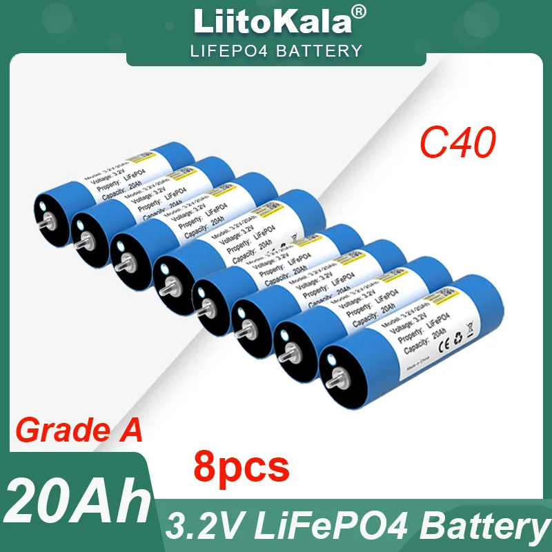 

8 шт. LiitoKala 3,2 в 20 Ач батарея LiFePO4 фосфатная ячейка для детской модели 12 в 24 в 8s мотоциклетная техника модификация класса А