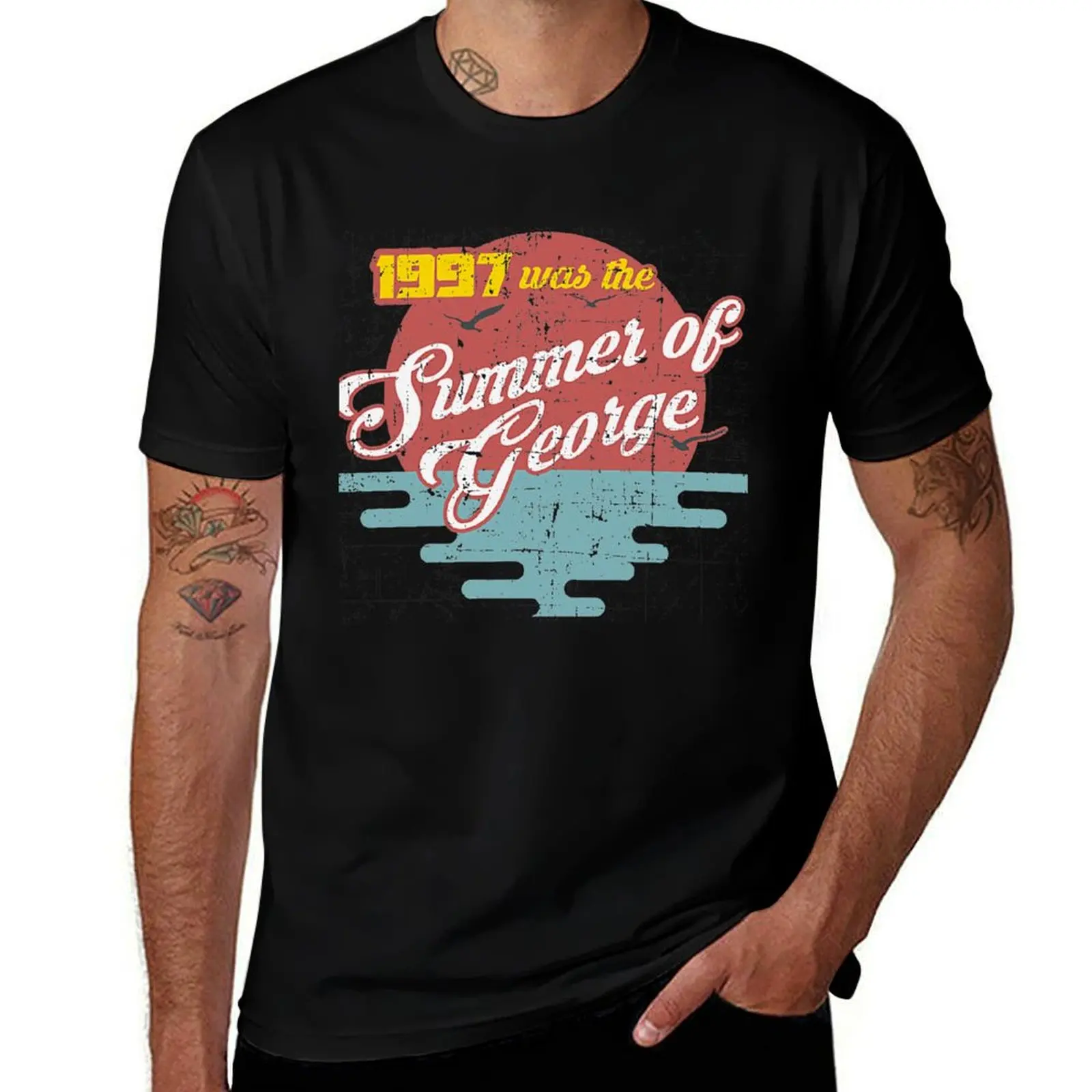The Summer of George distressed T-Shirt Basic Solid Color Casual Tee Shirt T-Shirt