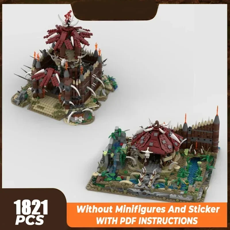 

Кольца Модель фильма Moc Building Bricks Orc Watchtower и Technology Orc Burrow Модульный блок Подарок Рождественская игрушка DIY Набор в сборе