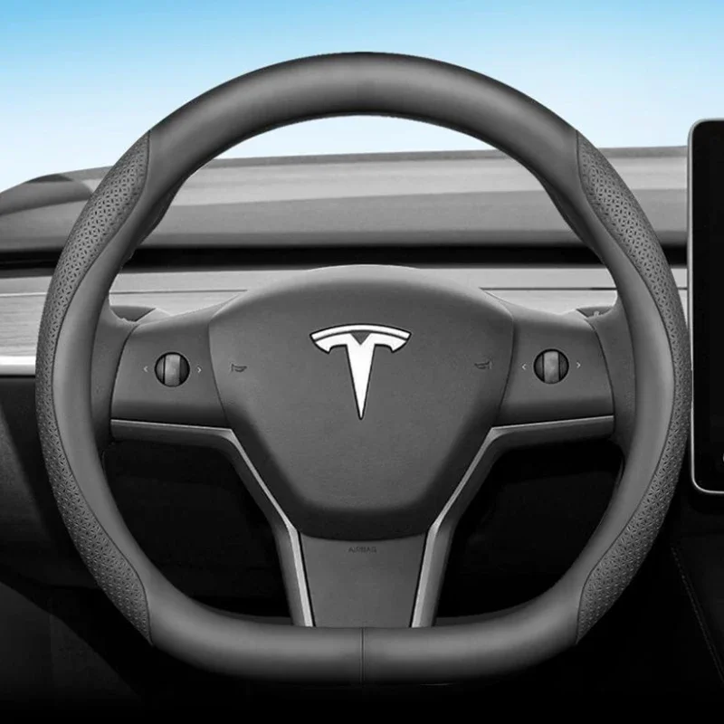 Per Tesla Model 3 Highland 2023 20224 modello Y 2021 - 2024 coprivolante per Auto in pelle 11 colori accessori Auto antiscivolo