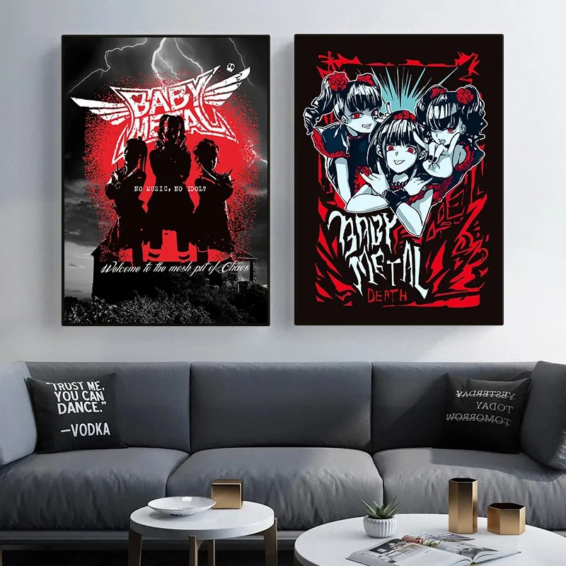 Baby Metal Death Metal Band Poster Japanese Girl Idol Music Babymetal Kitsune Canvas Painting Wall Art for Club Room Home Decor
