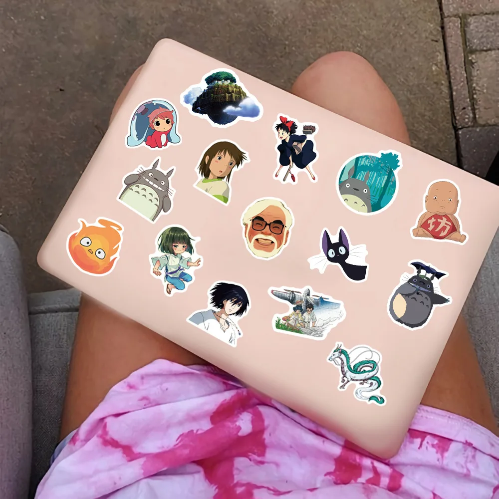 100pcs Hayao Miyazaki Anime Stickers Notebook Guitar Skateboard DIY Stickers Cute Laptop Skin Waterproof Phone Case
