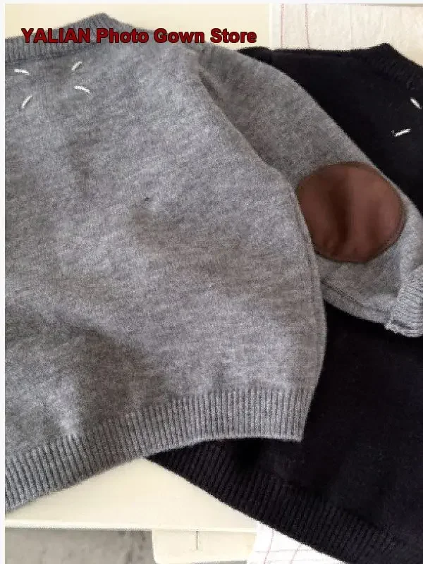 Kids Knit Jacket Boys Girls Spring Autumn Simple Embroidered Color-Block Coat