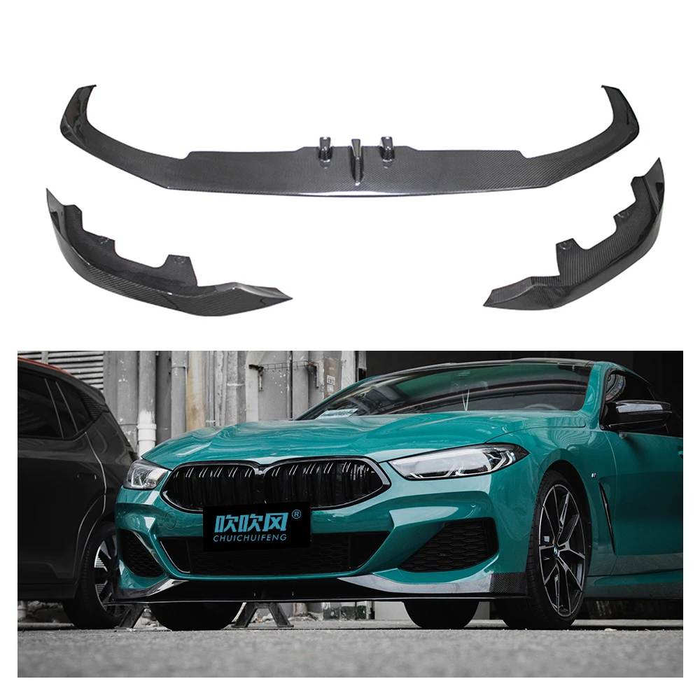 For BMW 8 Series G14 G15 840 850 2019+ AC Style Real Dry Carbon Fiber Universal Rear Spoilers Front Bumper Lip Diffuser Body Kit view 6
