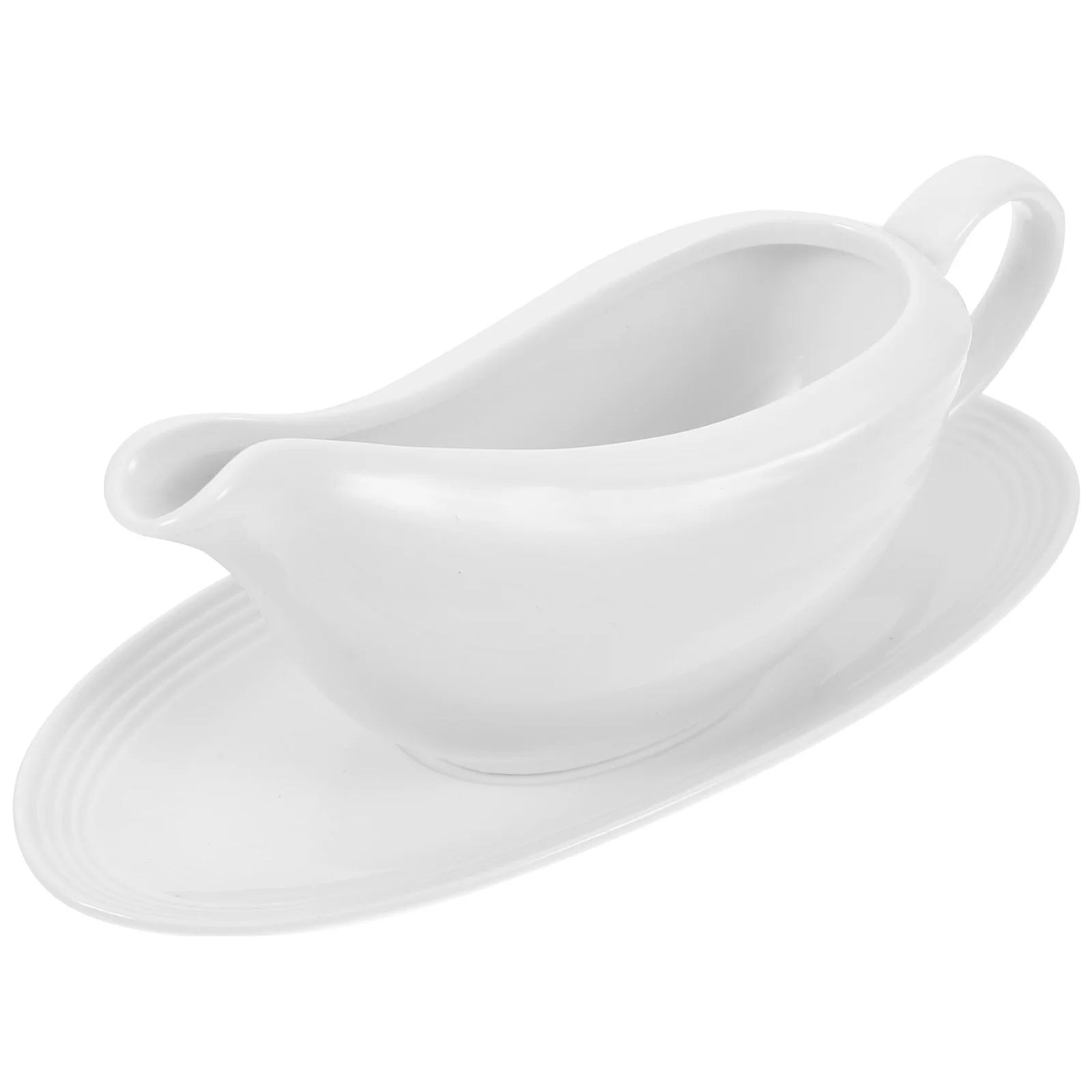 

Ceramic Gravy Boat with Saucer Material Lightweight Handle for Serving Sauce Condiments Cream Milk Gravy Pitcher