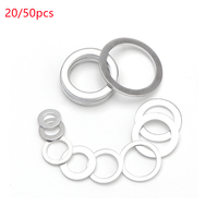 10/20/50pcs Aluminum Flat Gasket Washer Sealing Rings Nut and Bolt Set Ring Seal M4 M5 M6 M8 M10 M12 M14 M16 M18 M20 M22 M24 M26