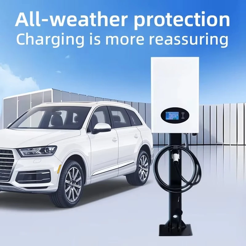New 30kW Single-Port IP54 Wall-Mounted DC EV Charger Pile with GB Interface Fast Charging 5m Cable-Stylish Design