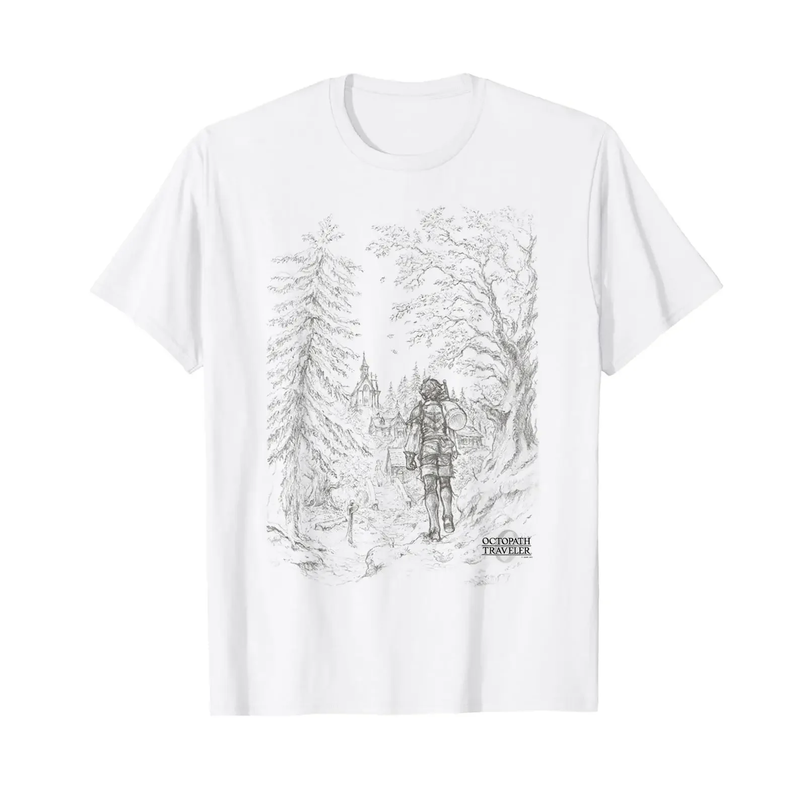 Camiseta OCTOPATH Traveler 0 Key Visual Line Art, estilo vintage, cómoda, para uso diario, elegante, informal y transpirable