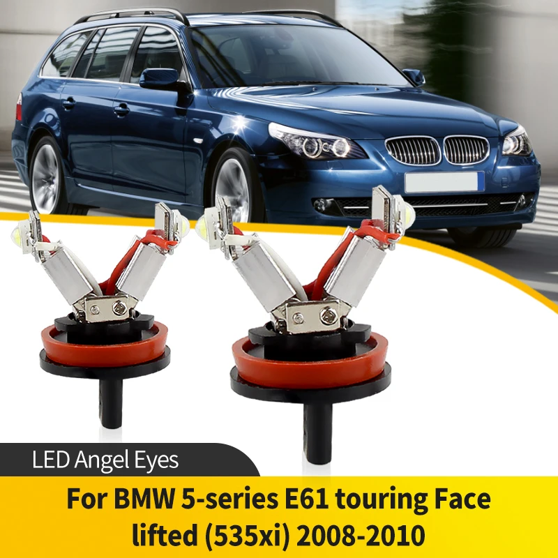 

2 шт. светодиодный ангельский глаз Halo Ring габаритный боковой фонарь светодиодная лампа фары для BMW 5 серии E61 Touring с лицом (535xi) 2008-2010