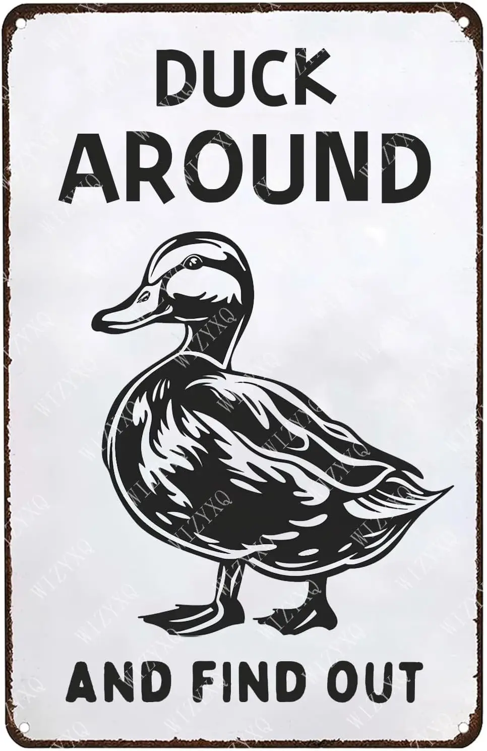 Metal Signs Duck Around And Find Out Sign Vintage Aluminum Tin for Home Farmhouse Farm Wall Decor  Inch-aluminum