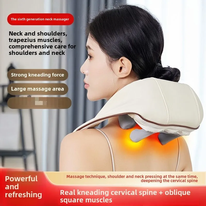 XINDU Neck Shoulder Massager Deep Tissue Shiatsu Back Waist with Heatfor Pain Relief Electric Kneading Squeeze Muscles Massage