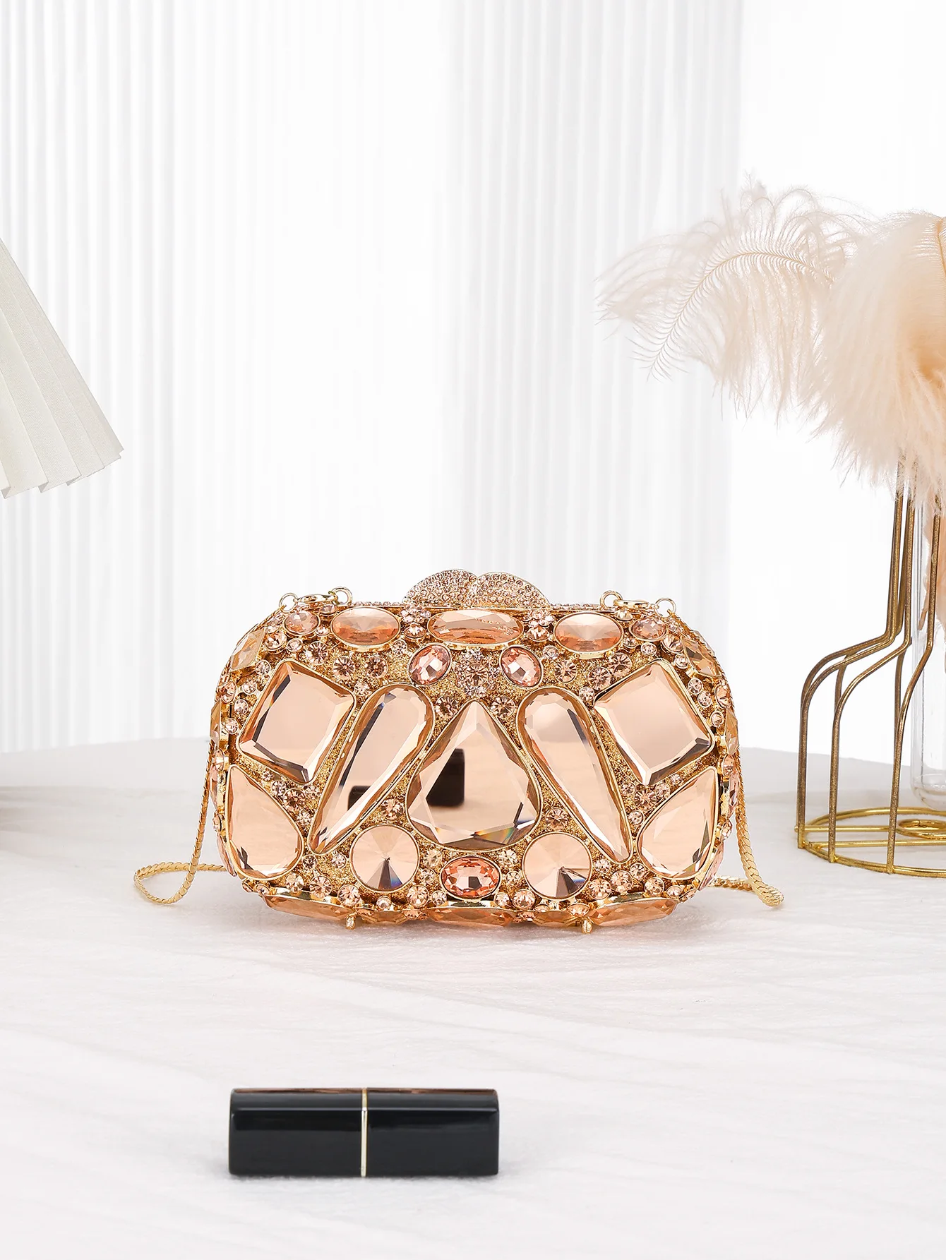 

Crystal Full Of Diamonds Agate Hollow Rhinestones Dinner Clutch Bag Chain Shoulder Evening Chain Women Bolsos De Mujer Tendencia