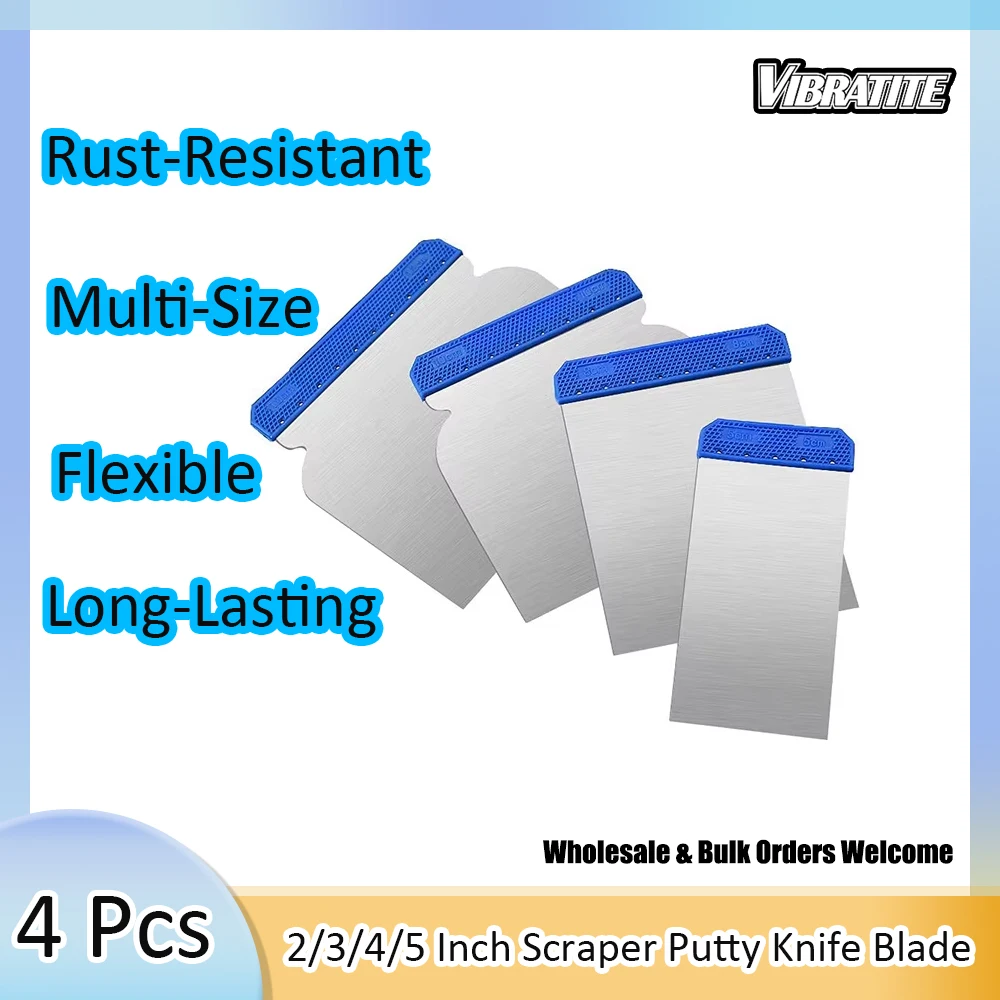 4Pcs Stainless Steel Putty Knife Set