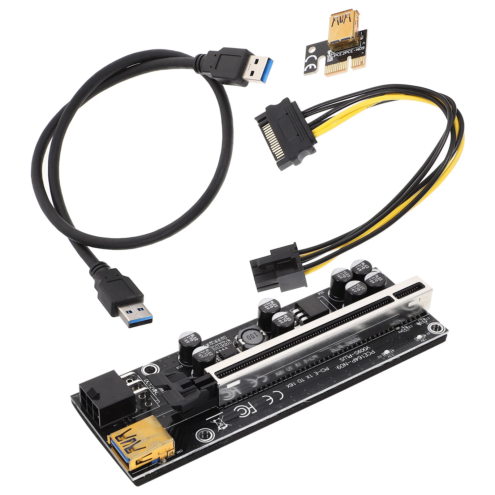 

1Set Pci-E 1X to 16X Extender Mining Riser Card GPU Adapter LED Indicator Pcie Extension for GPU Mining Equipment