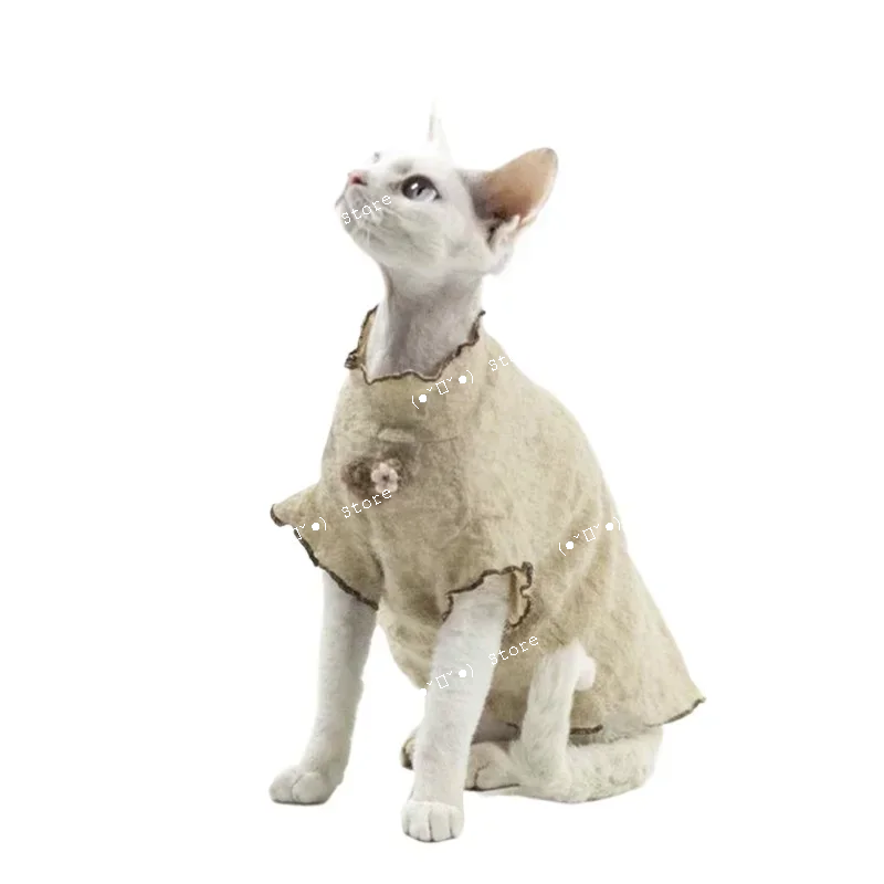 

soft lace pet clothes spring and summer devon sphynx cat clothes roupa para gato cats clothes kitten accessories gato ropa