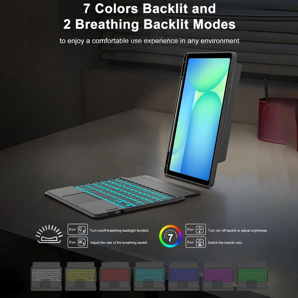 

Detachable Backlit Keyboard Case for Samsung Tab A11Plus X315 A9Plus X210 S10 FE Plus 13.1'' X620 Magnetic Teclado with Pen Slot