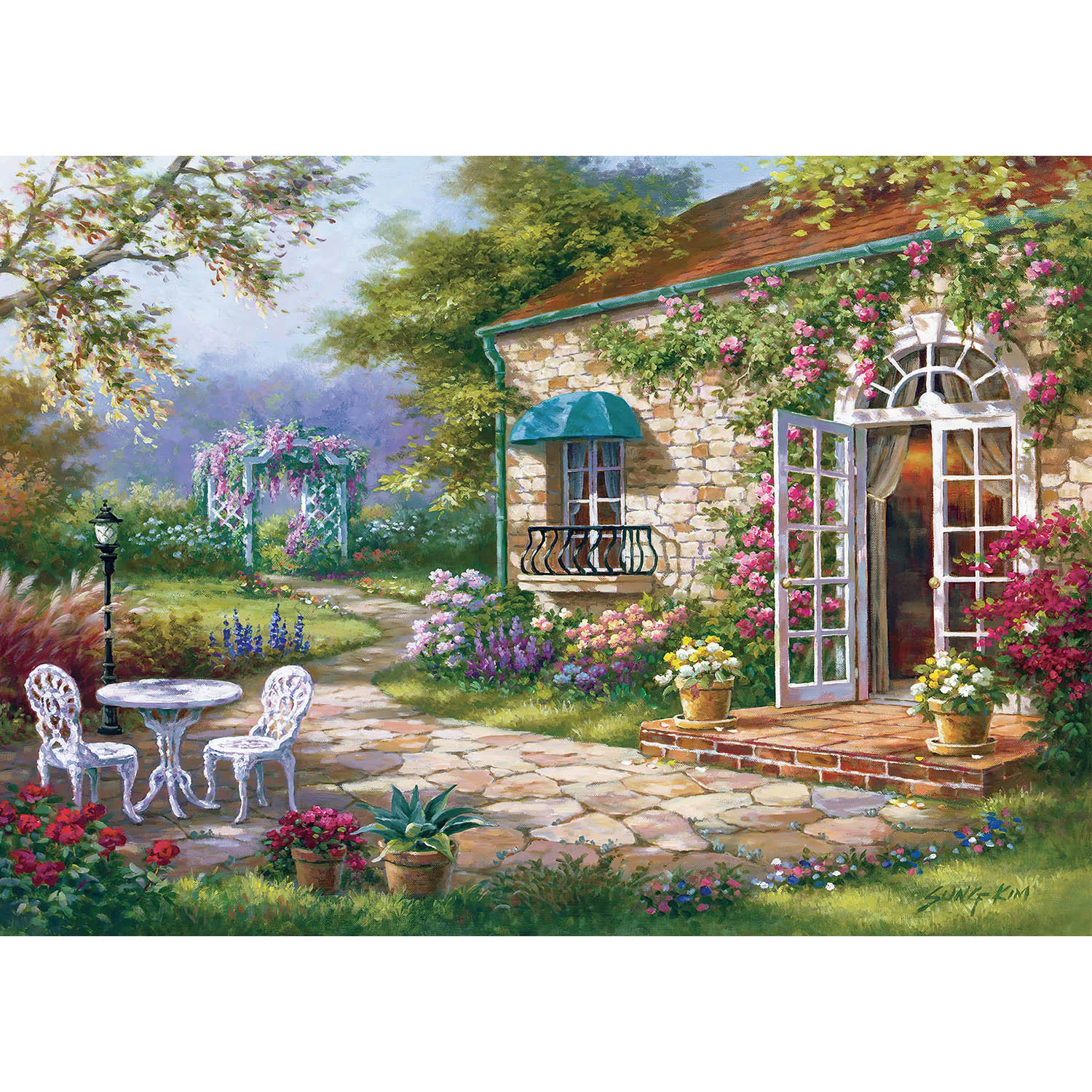 Puzzle da giardino da 1000 pezzi per adulti Giochi di decorazioni per la casa Divertimento per la famiglia Puzzle da pavimento Giocattoli educativi