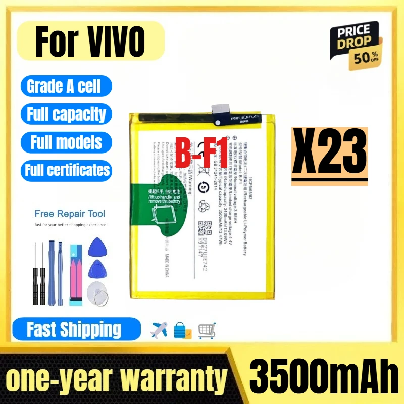 

B-F1 for VIVO X23 Mobile Phone Battery 0 Cycle High Quality High Capacity Battery Replacement Bateria Grade A Cell with Tools