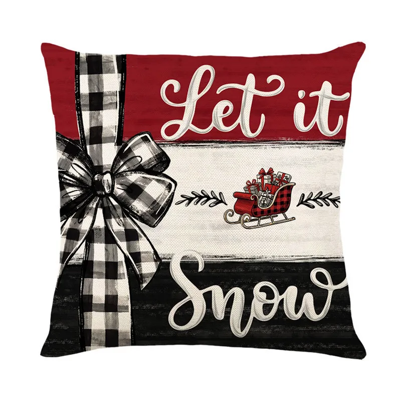 1Pcs Christmas Pillow Cover Linen 45x45cm Decorative Cushion Cover, Suitable for Home, Bedroom Decoration (Without Cushion Core)
