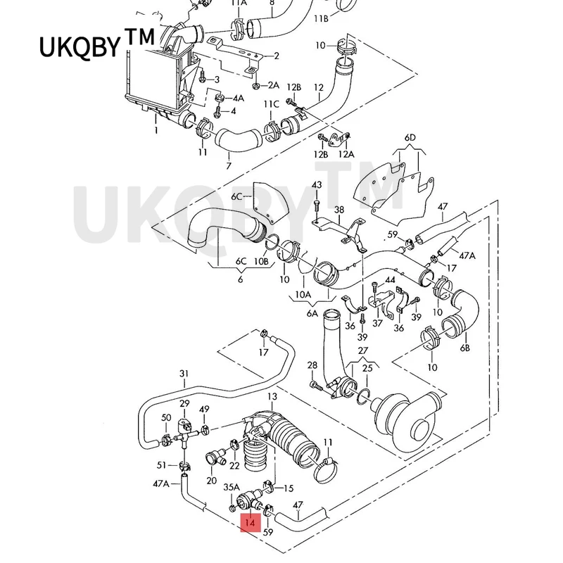 CAR shu t off val veV olk swa gen Aud iPa ssa tch arg e air coo ler 1.8 lit ers 4 cyl ind er + APU AJL ANB