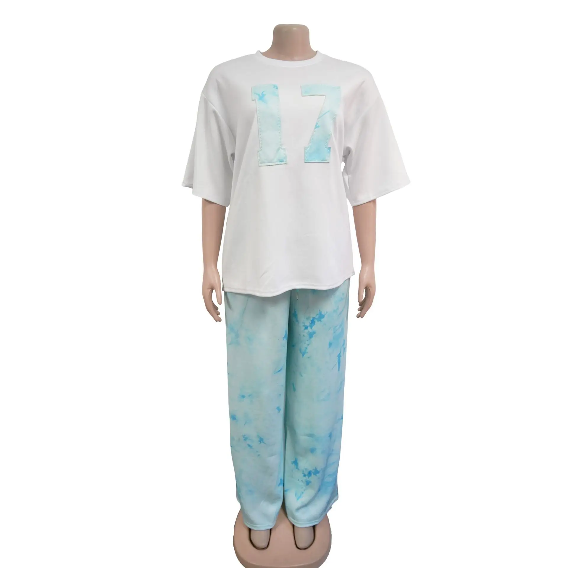 

Индивидуальный африканский модный новый дизайн, комплект из двух предметов, женский весенне-осенний лоскутный топ с короткими рукавами и штаны-карго, комплект