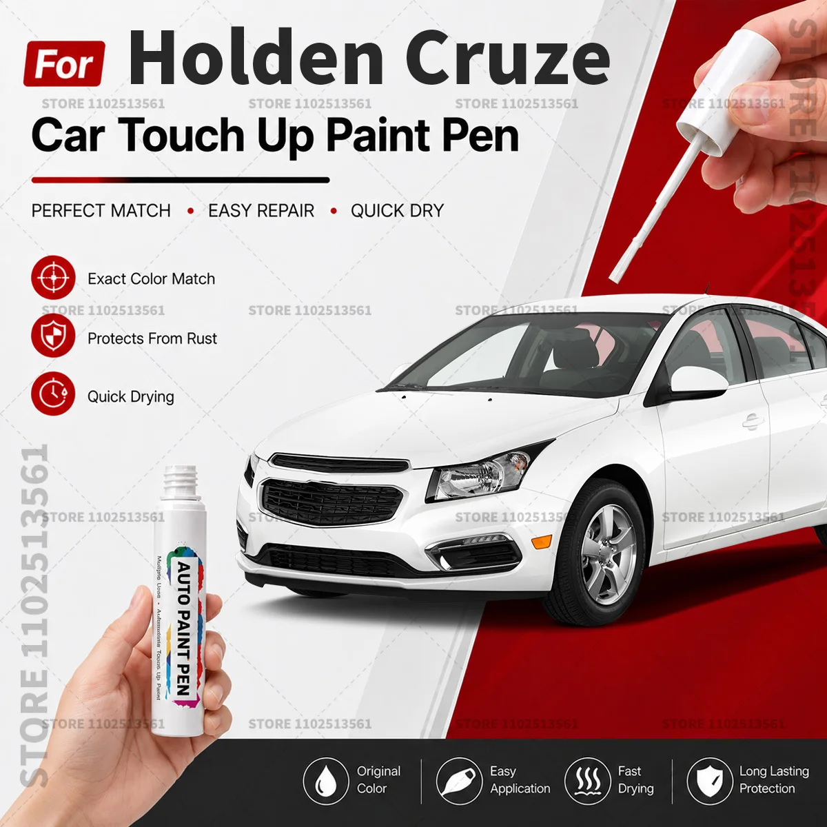 Automotive Paint Pen Car Scratch Remover Touch Up Repair Pen DIY Vehicle Paint Repair Tool Accessories For Holden Cruze White
