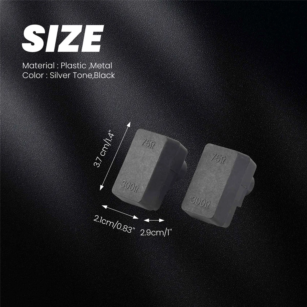 2 x Trasformatore corrispondente per antenna push-on Adattatore coassiale TV F da 300/75 Ohm